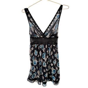 Victoria's Secret Navy Blue Purple Floral Babydoll